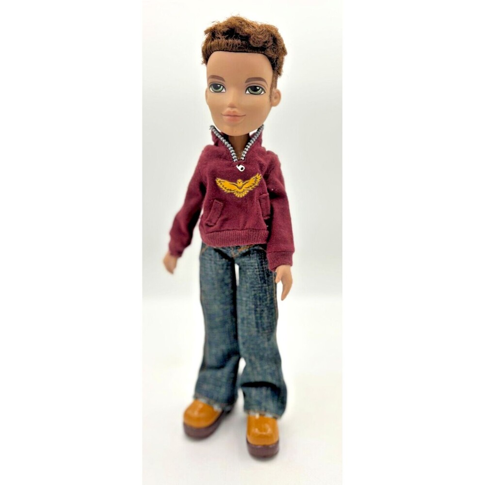 2002 Bratz Boyz New Fashions Dylan Doll Dressed‎ Zip Up Shirt Jeans & Boots EUC